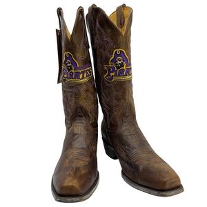 GAMEDAY BOOTS East Carolina Pirates Embroidered Cowboy Boots NEW Size 10.5 ECU
